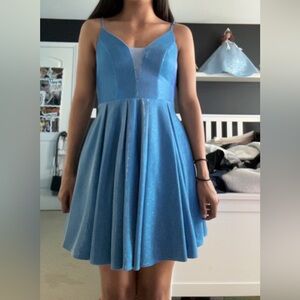 B Darlin Blue Glitter Dress
